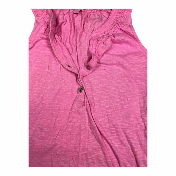 Lilly Pulitzer Women's Size Small Pink Button Up Sleeveless Tank Top Shirt - Picture 2 of 5